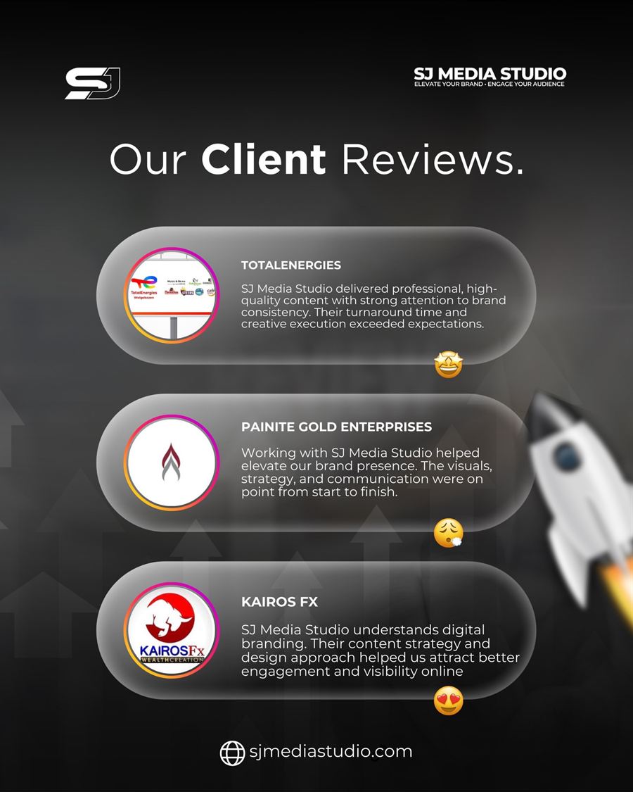 Client reviews from TotalEnergies, Painite Gold Enterprises and Kairos FX